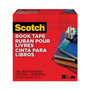 Scotch Book Tape, 3" Core, 2" x 15 yds, Clear
