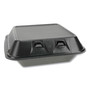 Pactiv Evergreen SmartLock Foam Hinged Lid Container, Medium, 8 x 8.5 x 3, Black, 150/Carton (PCTYHLB08010000) View Product Image