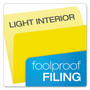 Pendaflex Colored File Folders, Straight Tabs, Letter Size, Yellow/Light Yellow, 100/Box