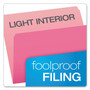 Pendaflex Colored File Folders, Straight Tabs, Letter Size, Pink/Light Pink, 100/Box