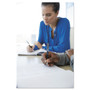 uniball Signo 207 Gel Pen, Retractable, Fine 0.5 mm, Blue Ink, Smoke/Black/Blue Barrel, Dozen