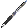 uniball Signo 207 Gel Pen, Retractable, Fine 0.5 mm, Blue Ink, Smoke/Black/Blue Barrel, Dozen