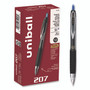 uniball Signo 207 Gel Pen, Retractable, Fine 0.5 mm, Blue Ink, Smoke/Black/Blue Barrel, Dozen