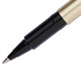 uniball Deluxe Rollerball Pen, Stick, Fine 0.7 mm, Black Ink, Champagne/Black Barrel, Dozen