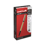 uniball Deluxe Rollerball Pen, Stick, Fine 0.7 mm, Black Ink, Champagne/Black Barrel, Dozen
