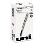 uniball Deluxe Rollerball Pen, Stick, Fine 0.7 mm, Black Ink, Champagne/Black Barrel, Dozen
