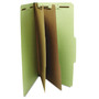 Universal Six-Section Pressboard Classification Folders, 2" Expansion, 2 Dividers, 6 Fasteners, Legal Size, Green Exterior, 10/Box (UNV10281) View Product Image