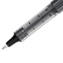 uniball VISION Needle Rollerball Pen, Stick, Fine 0.7 mm, Black Ink, Gray/Clear/Black Barrel, Dozen