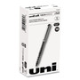 uniball VISION Needle Roller Ball Pen, Stick, Fine 0.7 mm, Black Ink, Gray/Clear/Black Barrel, Dozen (UBC1734903) View Product Image
