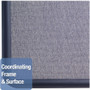 Quartet Contour Fabric Bulletin Board, 48" x 36", Light Blue Surface, Navy Blue Plastic Frame