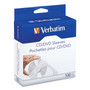 Verbatim CD/DVD Sleeves, 1 Disc Capacity, Clear/White, 100/Box