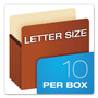 Pendaflex Standard Expanding File Pockets, 5.25" Expansion, Letter Size, Redrope, 10/Box