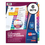 Avery Customizable TOC Ready Index Multicolor Tab Dividers, 12-Tab, 1 to 12, 11 x 8.5, White, Traditional Color Tabs, 6 Sets