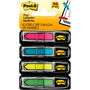 Post-it Arrow Flags - 24 x Pink, 24 x Blue, 24 x Yellow, 24 x Green - 1/2" Flag/Note Width x 1 3/4" Flag/Note Length - Arrow, Rectangle - Unruled - Pink, Green, Blue, Yellow, Aqua