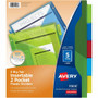 Avery Big Tab Insertable 2-Pocket Dividers - 5 x Divider(s) - 5 - 5 Tab(s)/Set - 9.3" Divider Width x 11.25" Divider Length - 3 Hole Punched