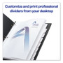 Avery Customizable Print-On Dividers, 3-Hole Punched, 8-Tab, 11 x 8.5, White, 25 Sets