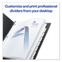 Avery Customizable Print-On Dividers, 3-Hole Punched, 8-Tab, 11 x 8.5, White, 25 Sets