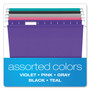 Pendaflex Colored Reinforced Hanging Folders, Letter Size, 1/5-Cut Tabs, Assorted Bold Colors, 25/Box (PFX415215ASST2) View Product Image