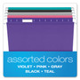 Pendaflex Colored Reinforced Hanging Folders, Letter Size, 1/5-Cut Tabs, Assorted Bold Colors, 25/Box