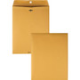 Quality Park Clasp Envelope, 28 lb Bond Weight Kraft, #97, Square Flap, Clasp/Gummed Closure, 10 x 13, Brown Kraft, 100/Box QUA37897