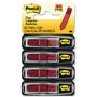 Post-it Flags Arrow Message 0.5" Page Flags in Dispenser, "Sign Here", Red, 20 Flags Dispenser, 4 Dispensers/Pack