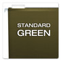 Pendaflex Extra Capacity Reinforced Hanging File Folders with Box Bottom, 3" Capacity, Letter Size, 1/5-Cut Tabs, Green, 25/Box (PFX4152X3) View Product Image