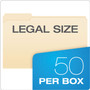 Pendaflex Manila Fastener Folders, 1/3-Cut Tabs, 1 Fastener, Legal Size, Manila Exterior, 50/Box