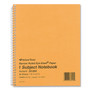 National Single-Subject Wirebound Notebooks, Narrow Rule, Brown Board Cover, (80) 8.25 x 6.88 Eye-Ease Green Sheets