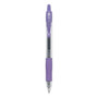 Pilot G2 Premium Gel Pen, Retractable, Extra-Fine 0.5 mm, Purple Ink, Smoke/Purple Barrel, Dozen