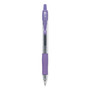 Pilot G2 Premium Gel Pen, Retractable, Extra-Fine 0.5 mm, Purple Ink, Smoke/Purple Barrel, Dozen