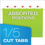 Pendaflex Glow Hanging File Folders, Letter Size, 1/5-Cut Tabs, Assorted Colors, 25/Box