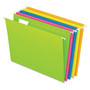 Pendaflex Glow Hanging File Folders, Letter Size, 1/5-Cut Tabs, Assorted Colors, 25/Box