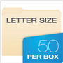 Pendaflex Manila Fastener Folders, 1/3-Cut Tabs, 1 Fastener, Letter Size, Manila Exterior, 50/Box