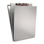 Saunders Top-Opening Storage Clipboard - 1.50" Clip Capacity - Top Opening - 8 1/2" x 12" Sheet Size - Aluminum - Silver