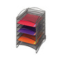 Safco Onyx Steel Mesh Lliterature Sorter, Six Compartments, 10.25 x 12.75 x 15.25, Black