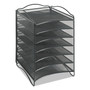 Safco Onyx Steel Mesh Lliterature Sorter, Six Compartments, 10.25 x 12.75 x 15.25, Black