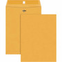 Quality Park 9 x 12 High Bulk Clasp Envelopes with Deeply Gummed Flaps - Clasp - 9" Width x 12" Length - Gummed - Brown Kraft - Kraft
