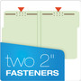 Pendaflex Heavy-Duty Pressboard Folders with Embossed Fasteners, 1/3-Cut Tabs, 1" Expansion, 2 Fasteners, Letter Size, Green, 25/Box