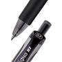 uniball Signo Gel Pen, Retractable, Medium 0.7 mm, Black Ink, Silver/Black Barrel, Dozen