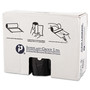 Inteplast Group High-Density Commercial Can Liners, 60 gal, 22 mic, 38" x 60", Black, Interleaved Roll, 25 Bags/Roll, 6 Rolls/Carton