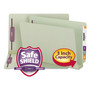 Smead End Tab Pressboard Classification Folders, Two SafeSHIELD Coated Fasteners, 3" Expansion, Legal Size, Gray-Green, 25/Box