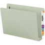 Smead End Tab Pressboard Classification Folders, Two SafeSHIELD Coated Fasteners, 3" Expansion, Legal Size, Gray-Green, 25/Box