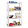 Iceberg Rough n Ready Open Storage System, Four-Shelf, Injection-Molded Polypropylene, 32w x 13d x 54h, Platinum