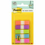 Post-it Flags in On-the-Go Dispenser - Bright Colors - 100 x Assorted - 1/2" Flag/Note Width x 1 3/4" Flag/Note Length - Orange, Purple, Green, Blue, Pink - Removable