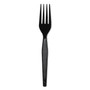 Dixie Plastic Cutlery, Heavyweight Fork, Black, 1,000/Carton