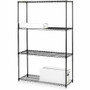 Lorell Industrial Wire Shelving - 4 Shelf(ves) - 4 Tier(s) - 72" Height x 36" Width x 18" Depth - Powder Coated - Black