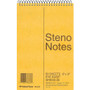 National Standard Spiral Steno Pad, Gregg Rule, Brown Cover, 60 Eye-Ease Green 6 x 9 Sheets