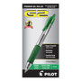 Pilot G2 Premium Gel Pen, Retractable, Extra-Fine 0.5 mm, Green Ink, Smoke/Green Barrel, Dozen