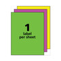 Avery High-Visibility Permanent Laser ID Labels, 8.5 x 11, Asst. Neon, 15/Pack