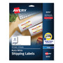 Avery Vibrant Inkjet Color-Print Labels w/ Sure Feed, 2 x 4, Matte White, 200/PK
